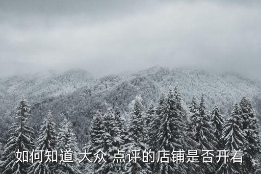 如何知道 大眾 點(diǎn)評(píng)的店鋪是否開著