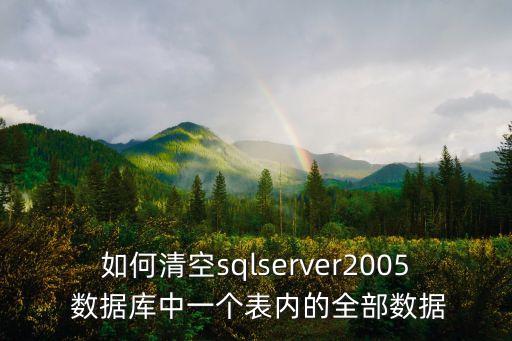 如何清空sqlserver2005 數(shù)據(jù)庫(kù)中一個(gè)表內(nèi)的全部數(shù)據(jù)