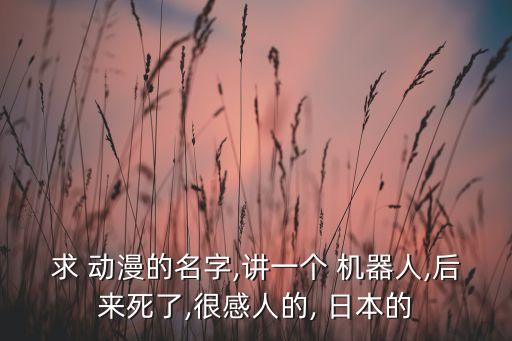 求 動漫的名字,講一個 機器人,后來死了,很感人的, 日本的