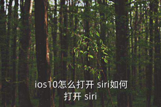  ios10怎么打開 siri如何打開 siri