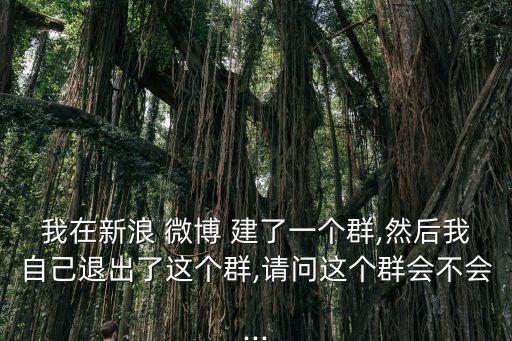 我在新浪 微博 建了一個(gè)群,然后我自己退出了這個(gè)群,請問這個(gè)群會(huì)不會(huì)...