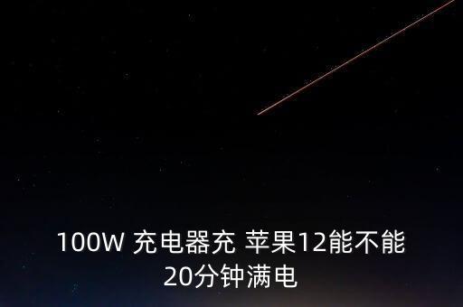 100W 充電器充 蘋果12能不能20分鐘滿電