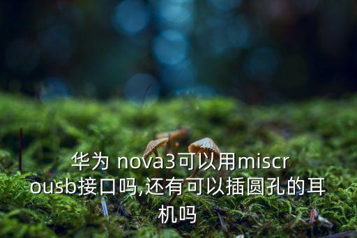  華為 nova3可以用miscrousb接口嗎,還有可以插圓孔的耳機嗎