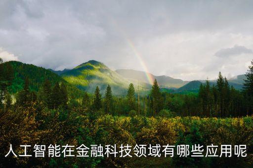 人工智能在金融科技領(lǐng)域有哪些應(yīng)用呢