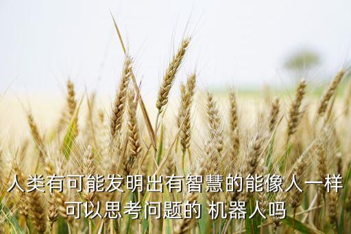 人類有可能發(fā)明出有智慧的能像人一樣可以思考問題的 機(jī)器人嗎
