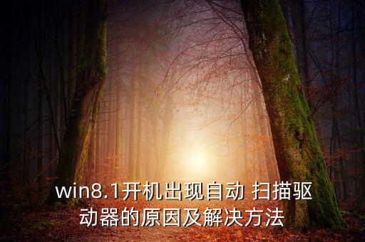  win8.1開機出現(xiàn)自動 掃描驅(qū)動器的原因及解決方法