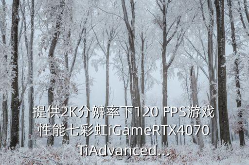 提供2K分辨率下120 FPS游戲性能七彩虹iGameRTX4070TiAdvanced...