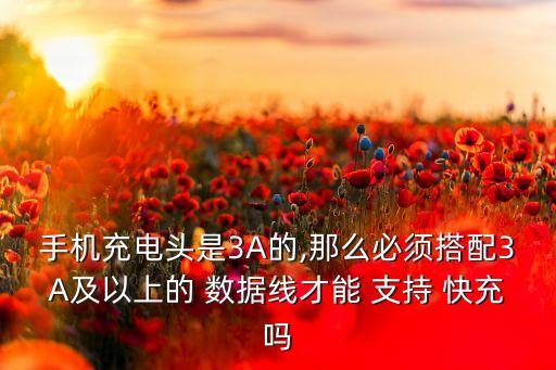 手機(jī)充電頭是3A的,那么必須搭配3A及以上的 數(shù)據(jù)線才能 支持 快充嗎