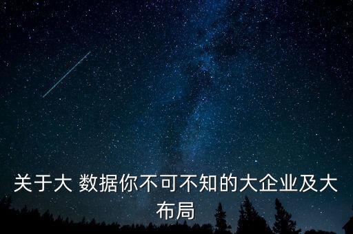 關(guān)于大 數(shù)據(jù)你不可不知的大企業(yè)及大布局