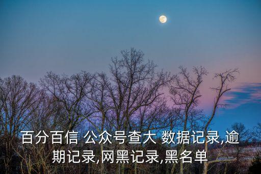 百分百信 公眾號查大 數(shù)據(jù)記錄,逾期記錄,網(wǎng)黑記錄,黑名單