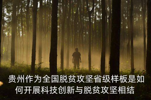  貴州作為全國脫貧攻堅省級樣板是如何開展科技創(chuàng)新與脫貧攻堅相結