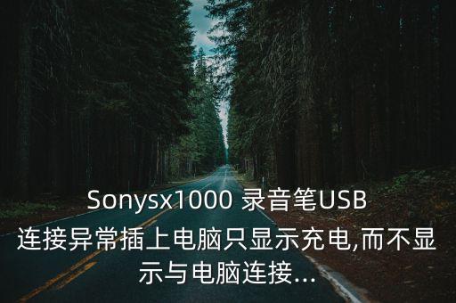 Sonysx1000 錄音筆USB連接異常插上電腦只顯示充電,而不顯示與電腦連接...