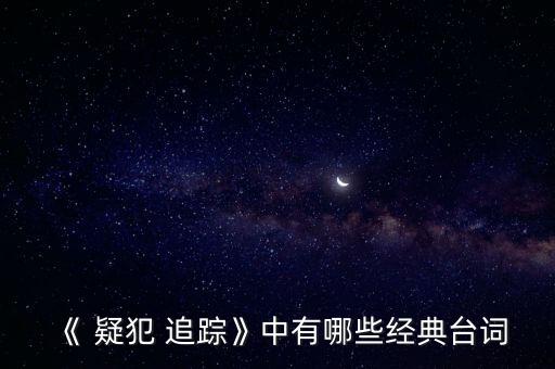 《 疑犯 追蹤》中有哪些經(jīng)典臺詞