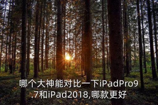 哪個大神能對比一下iPadPro9.7和iPad2018,哪款更好