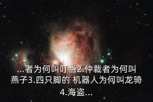 ...者為何叫叮當(dāng)2.仲裁者為何叫燕子3.四只腳的 機(jī)器人為何叫龍騎4.海盜...