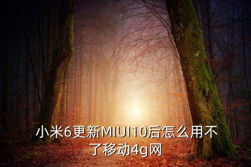  小米6更新MIUI10后怎么用不了移動4g網(wǎng)