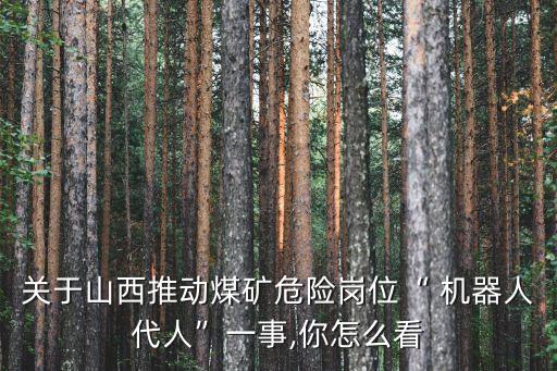 關(guān)于山西推動煤礦危險崗位“ 機器人代人”一事,你怎么看