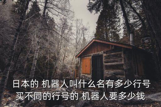日本機器人價格多少錢一個