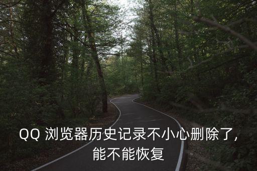 QQ 瀏覽器歷史記錄不小心刪除了,能不能恢復(fù)