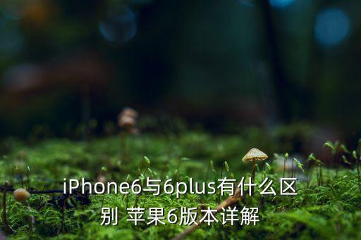 iPhone6與6plus有什么區(qū)別 蘋果6版本詳解