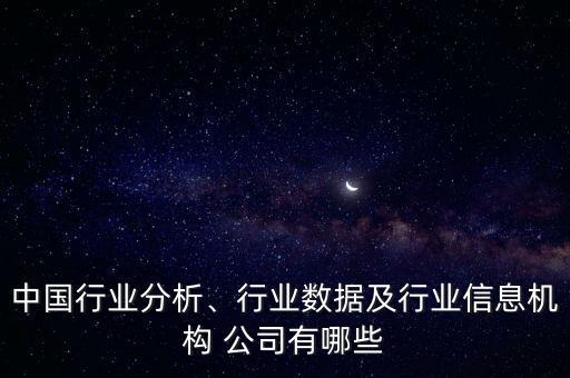 中國(guó)行業(yè)分析、行業(yè)數(shù)據(jù)及行業(yè)信息機(jī)構(gòu) 公司有哪些