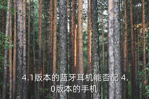 4.1版本的藍牙耳機能否配 4.0版本的手機