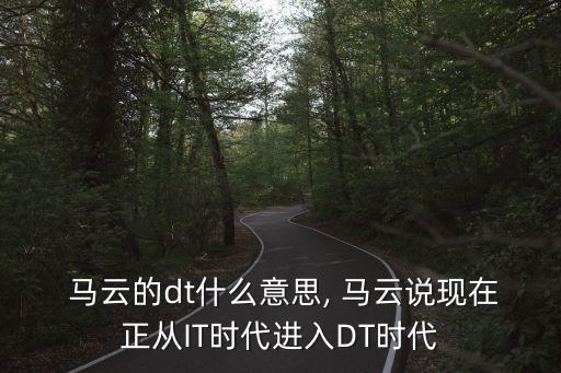  馬云的dt什么意思, 馬云說現(xiàn)在正從IT時(shí)代進(jìn)入DT時(shí)代