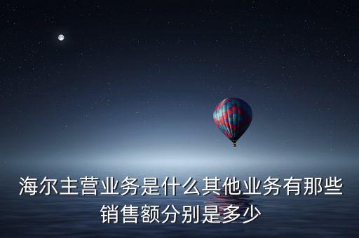  海爾主營業(yè)務(wù)是什么其他業(yè)務(wù)有那些 銷售額分別是多少