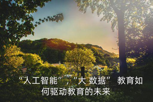 “人工智能”,“大 數(shù)據(jù)” 教育如何驅(qū)動教育的未來