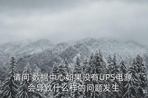 請問 數(shù)據(jù)中心如果沒有UPS電源,會導(dǎo)致什么樣的問題發(fā)生