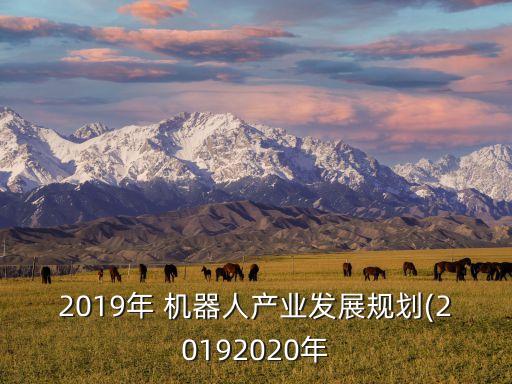 2019年 機(jī)器人產(chǎn)業(yè)發(fā)展規(guī)劃(20192020年