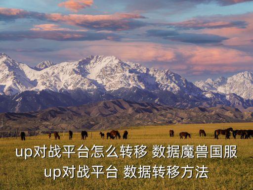 up對戰(zhàn)平臺怎么轉(zhuǎn)移 數(shù)據(jù)魔獸國服up對戰(zhàn)平臺 數(shù)據(jù)轉(zhuǎn)移方法