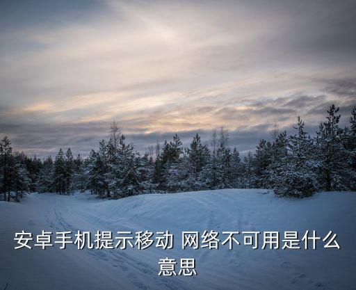 安卓手機提示移動 網(wǎng)絡不可用是什么意思