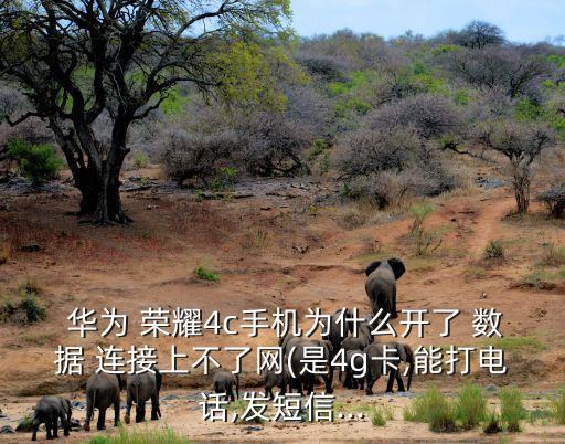 華為 榮耀4c手機為什么開了 數(shù)據(jù) 連接上不了網(wǎng)(是4g卡,能打電話,發(fā)短信...