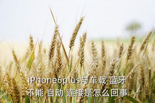 iPhone6plus與車載 藍(lán)牙不能 自動 連接是怎么回事