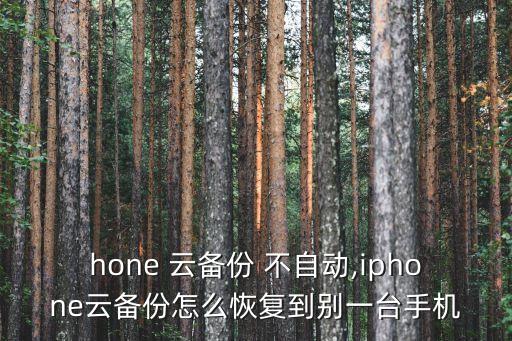 iPhone 云備份 不自動(dòng),iphone云備份怎么恢復(fù)到別一臺(tái)手機(jī)
