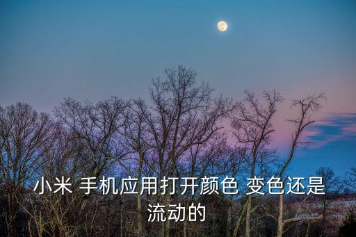  小米 手機(jī)應(yīng)用打開(kāi)顏色 變色還是流動(dòng)的