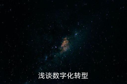 淺談數(shù)字化轉(zhuǎn)型