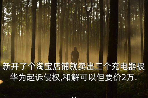 新開了個淘寶店鋪就賣出三個充電器被華為起訴侵權(quán),和解可以但要價2萬...
