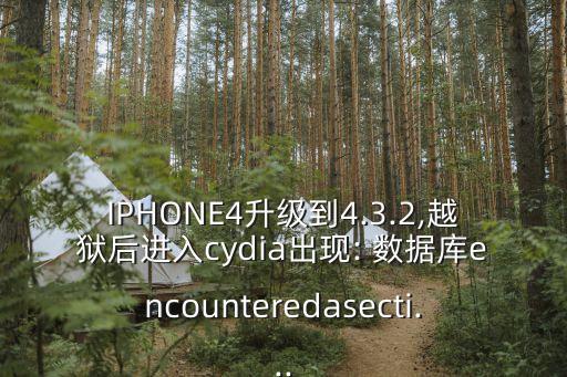 IPHONE4升級(jí)到4.3.2,越獄后進(jìn)入cydia出現(xiàn): 數(shù)據(jù)庫(kù)encounteredasecti...