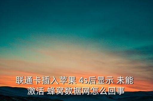 日版4s未能激活蜂窩數(shù)據(jù)