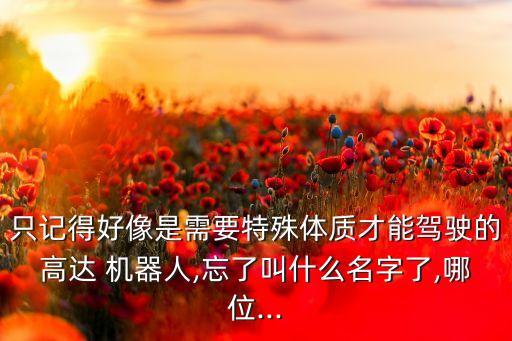 只記得好像是需要特殊體質(zhì)才能駕駛的高達 機器人,忘了叫什么名字了,哪位...