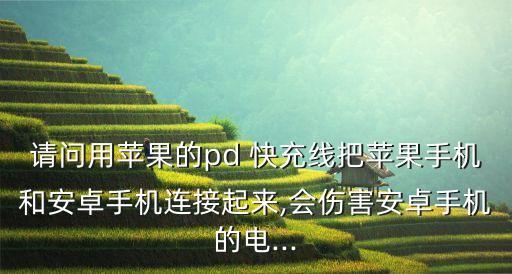請問用蘋果的pd 快充線把蘋果手機和安卓手機連接起來,會傷害安卓手機的電...