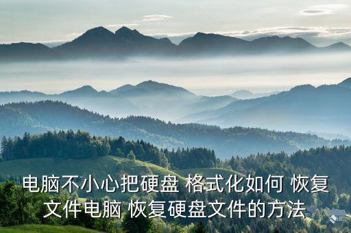 電腦不小心把硬盤 格式化如何 恢復(fù)文件電腦 恢復(fù)硬盤文件的方法