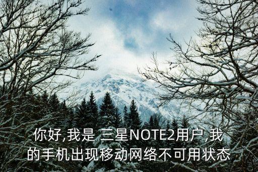 你好,我是 三星NOTE2用戶,我的手機出現(xiàn)移動網(wǎng)絡不可用狀態(tài)