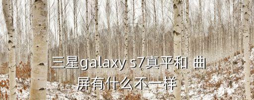  三星galaxy s7真平和 曲屏有什么不一樣