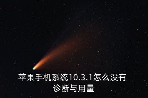 蘋(píng)果手機(jī)系統(tǒng)10.3.1怎么沒(méi)有 診斷與用量