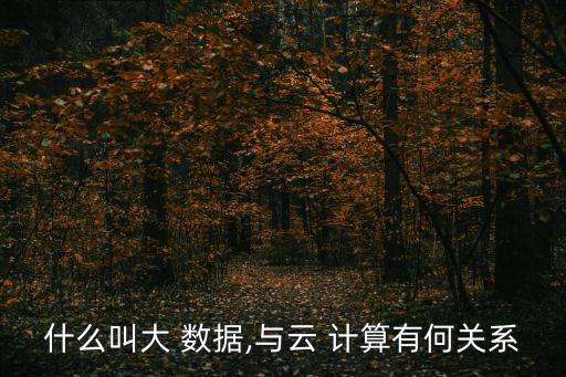 什么叫大 數(shù)據(jù),與云 計(jì)算有何關(guān)系