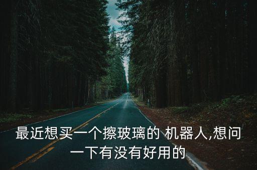 最近想買一個擦玻璃的 機器人,想問一下有沒有好用的