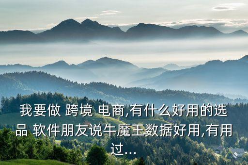 我要做 跨境 電商,有什么好用的選品 軟件朋友說牛魔王數(shù)據(jù)好用,有用過...